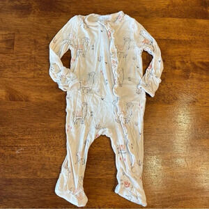 Angel dear cream llama ruffle sleeper size 0/3 months